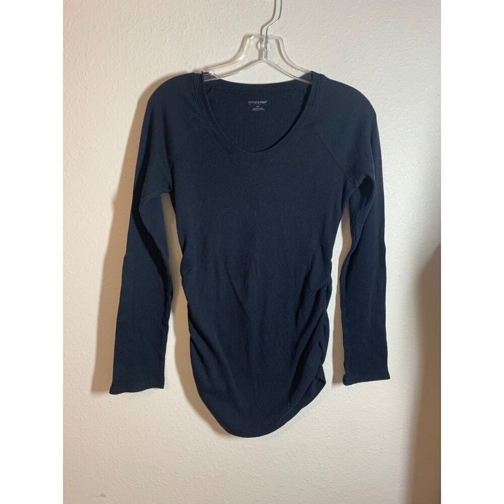 Motherhood Maternity Long Sleeve Thermal T-Shirt Size Small Black AE2
